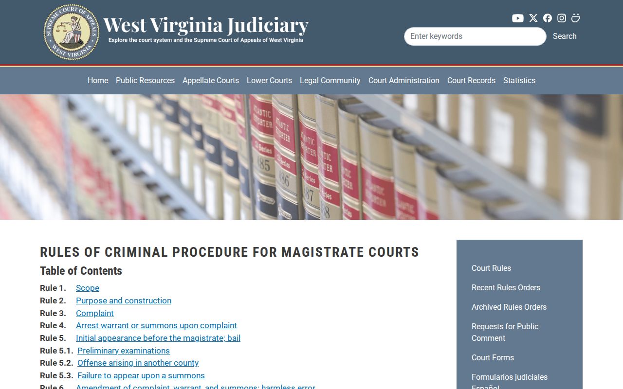 Mason County criminal docket magistrate citation rules